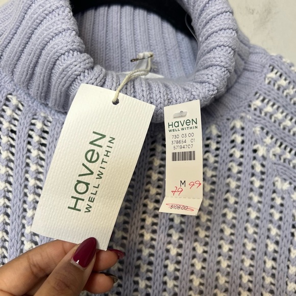 Haven Texture Stitch Turtleneck Size M NWT - Picture 5 of 6